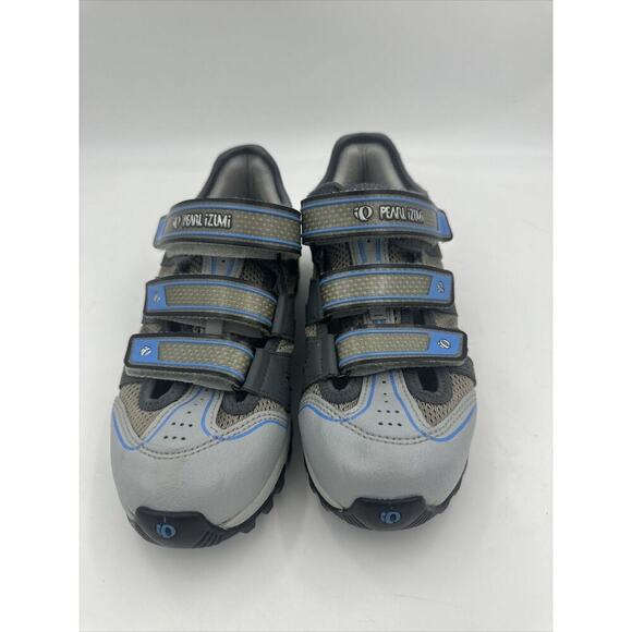 Pearl Izumi Drift Shoe Womens US 8 Cycling EU 39 Blue Gray 5788 With Cleats - Picture 1 of 7